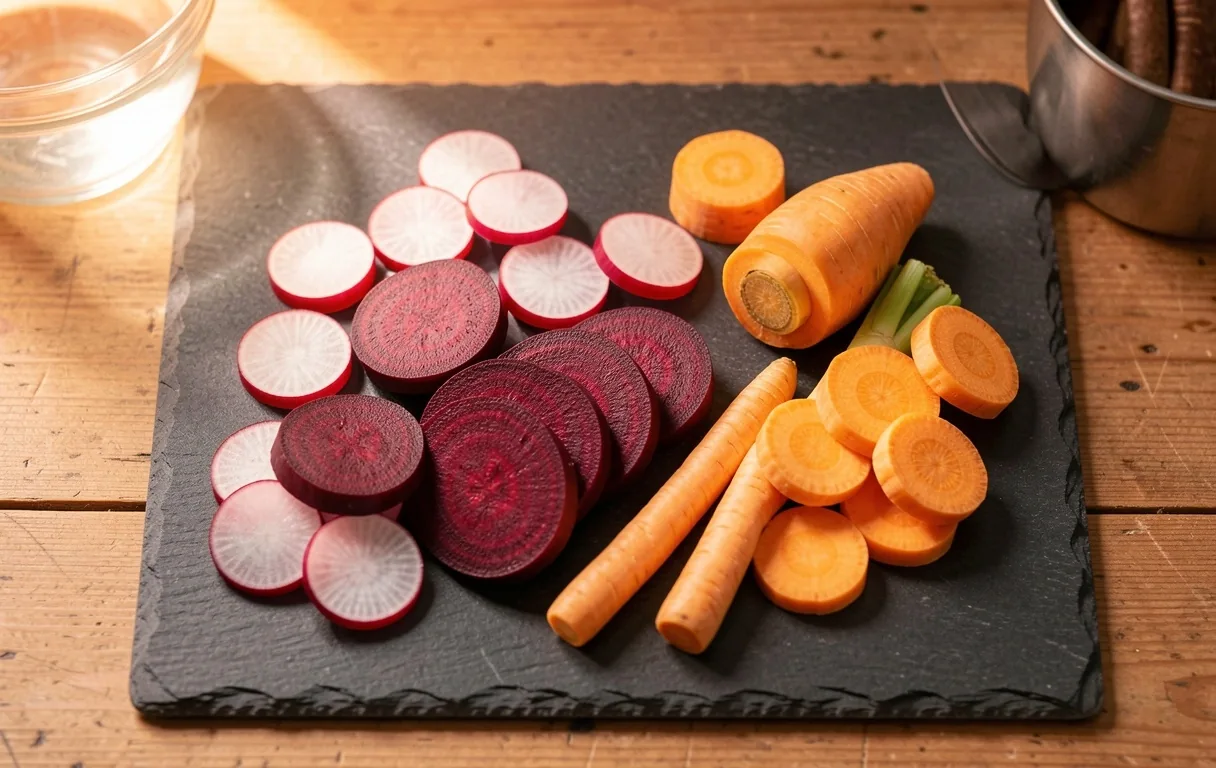 Fresh seasonal produce in a Sheffield kitchen